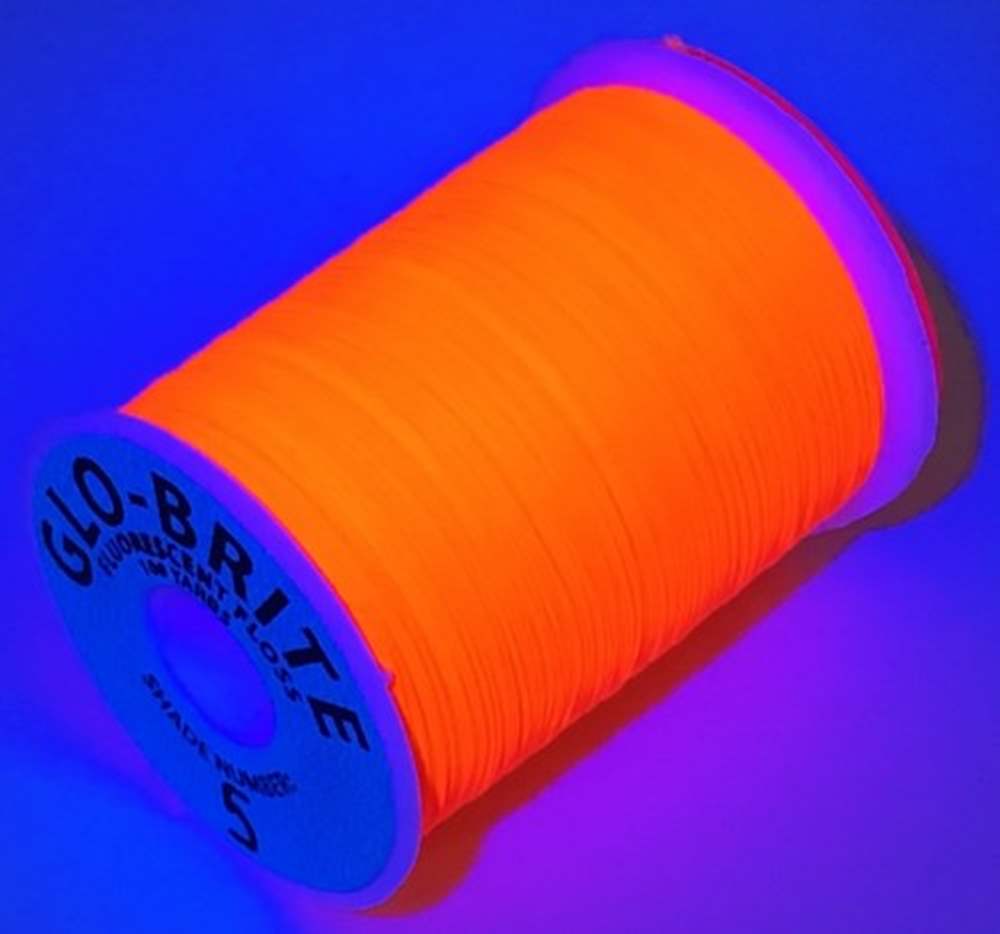 Veniard Glo-Brite Floss 100 Yards Fire Orange #5 Fly Tying Materials (Product Length 100 Yds / 91m)