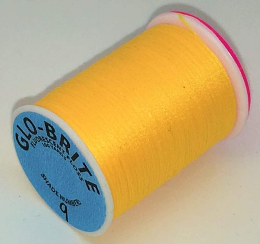 Veniard Glo-Brite Floss 100 Yards Chrome Yellow #9 Fly Tying Materials (Product Length 100 Yds / 91m)