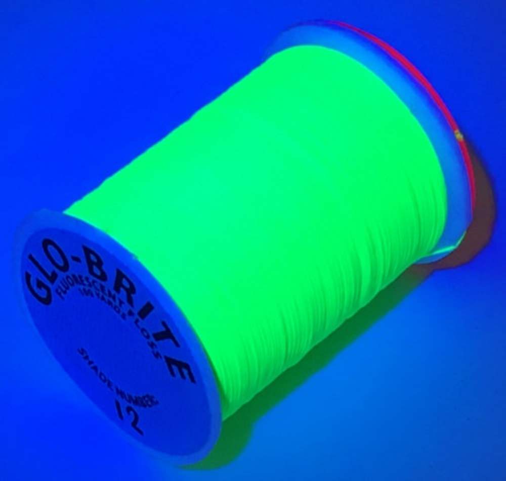 Veniard Glo-Brite Floss 100 Yards Lime Green #12 Fly Tying Materials (Product Length 100 Yds / 91m)
