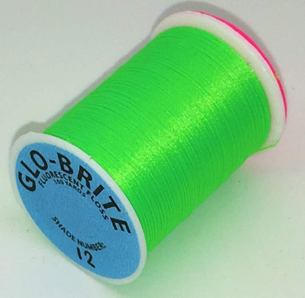 Veniard Glo-Brite Floss 100 Yards Lime Green #12 Fly Tying Materials (Product Length 100 Yds / 91m)