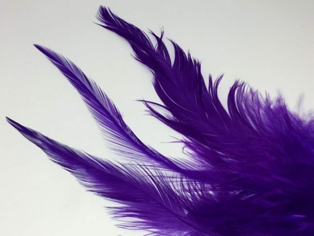 Veniard Loose Cock Feather Saddle Hackles Large Purple Fly Tying Materials