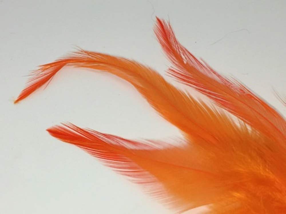 Veniard Loose Cock Feather Saddle Hackles Large Hot Orange Fly Tying Materials