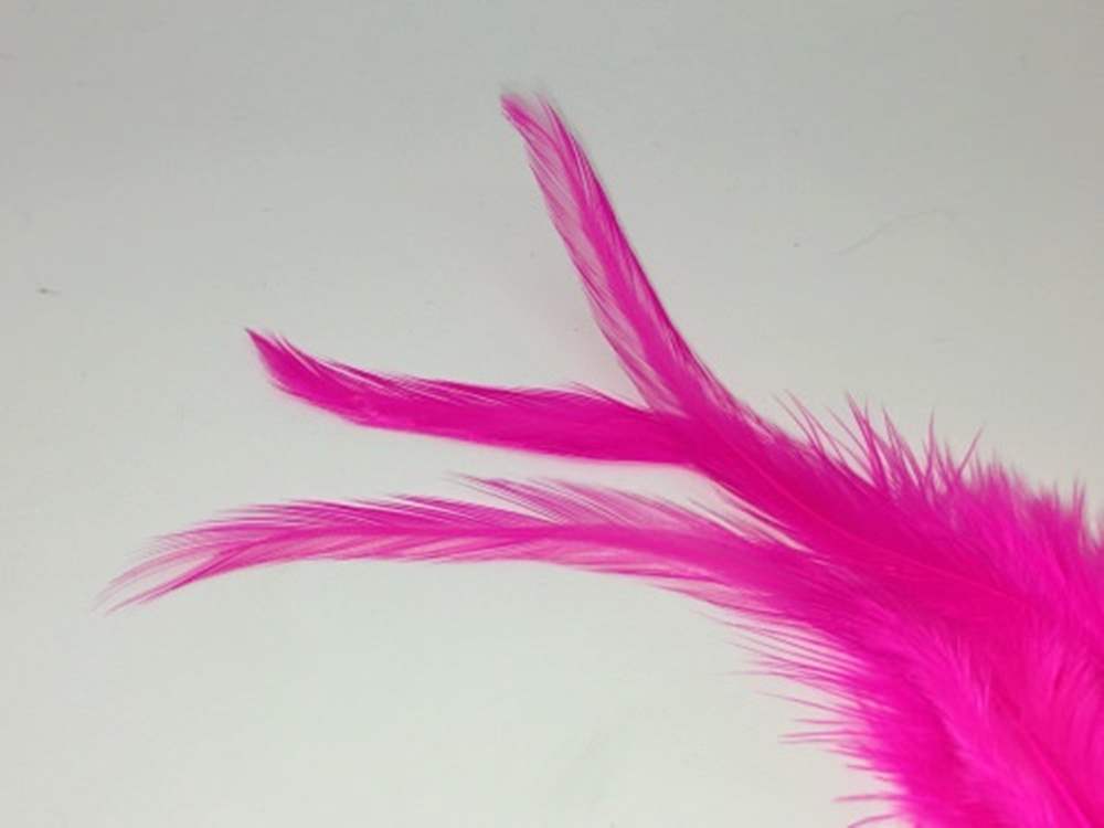 Veniard Loose Cock Saddle Hackles Large Fluorescent Pink Fly Tying Materials