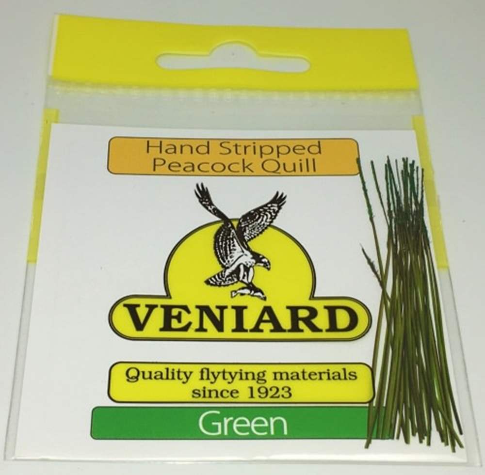 Veniard Hand Stripped Peacock Quills Green Fly Tying Materials