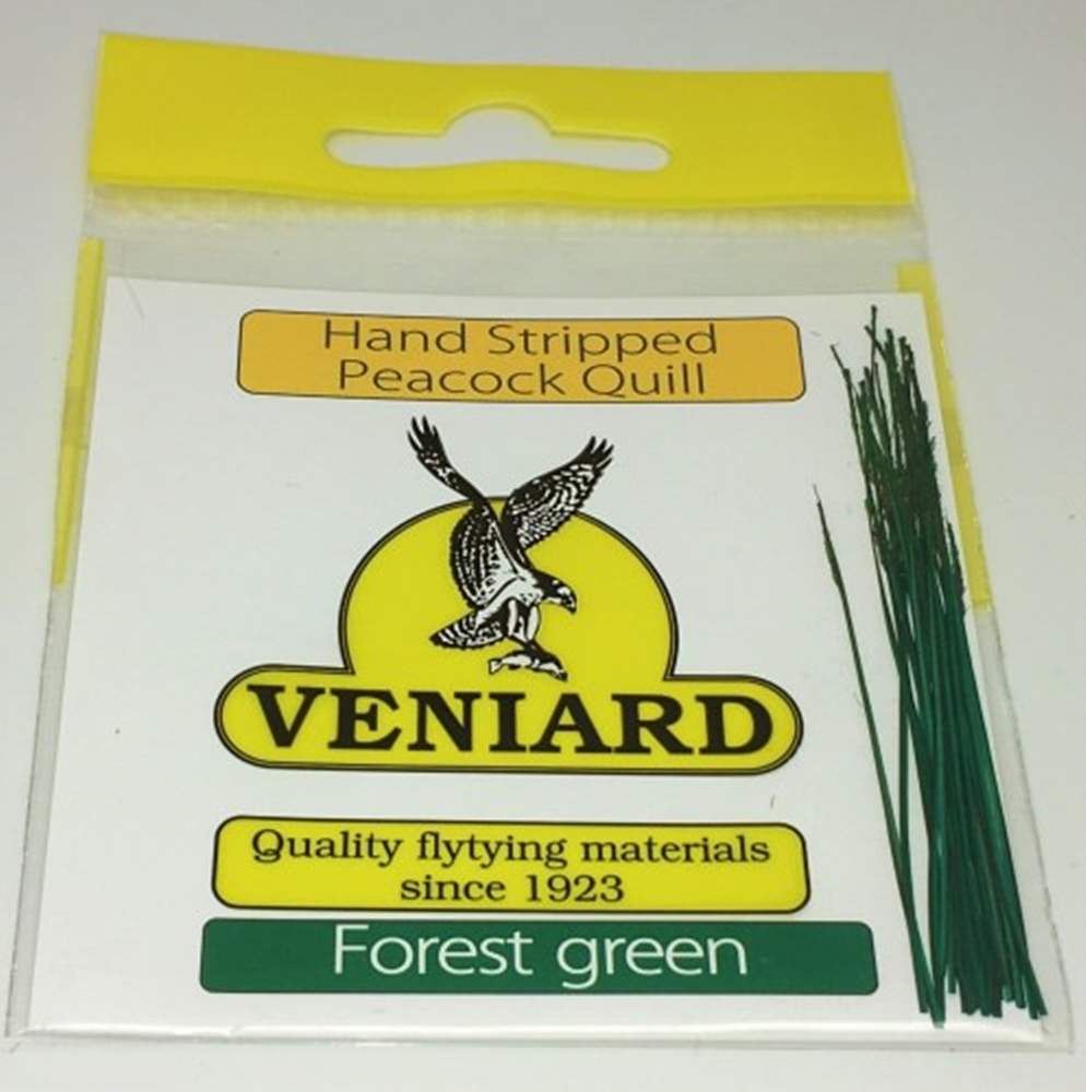 Veniard Hand Stripped Peacock Quills Forest Green Fly Tying Materials