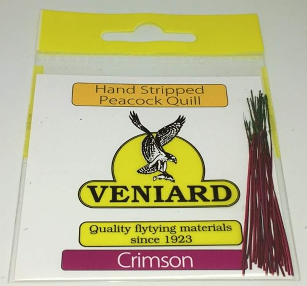 Veniard Hand Stripped Peacock Quills Crimson Fly Tying Materials