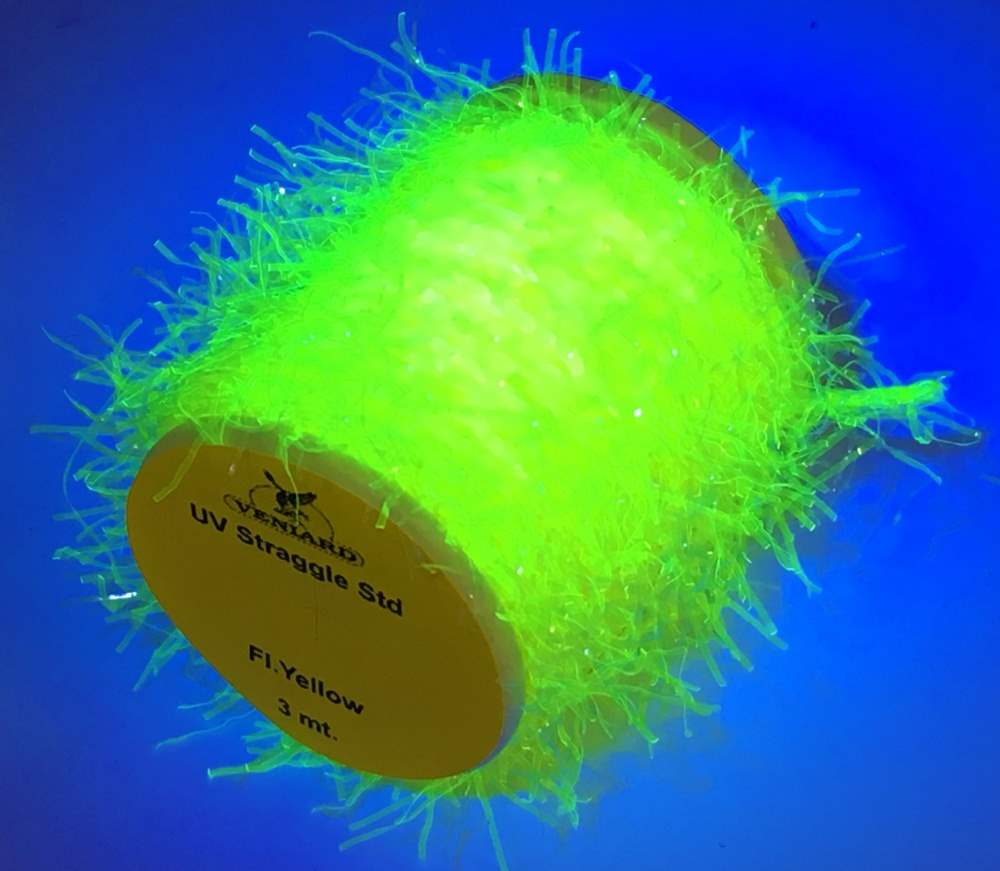 Veniard Uv Straggle Chenille Standard (3M) Fluorescent Yellow Fly Tying Materials (Product Length 3.28 Yds / 3m)