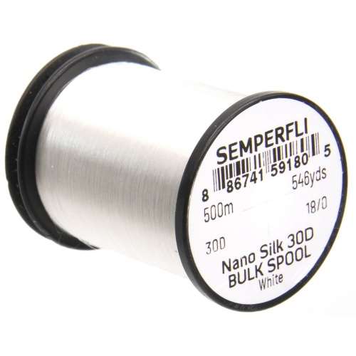 Semperfli Nano Silk 30D 18/0 White Bulk 500m