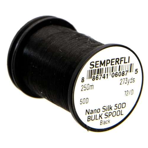Semperfli Nano Silk 50D 12/0 Black Bulk 250m