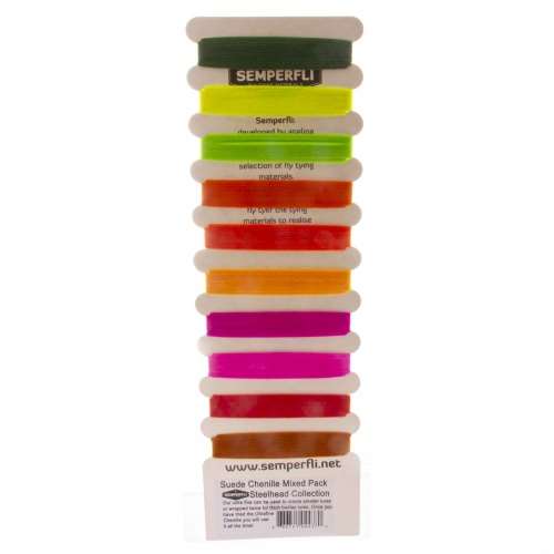 Semperfli Suede Chenille Multicard Steelhead Fly Tying Materials (Product Length 1.1 Yds / 1m)