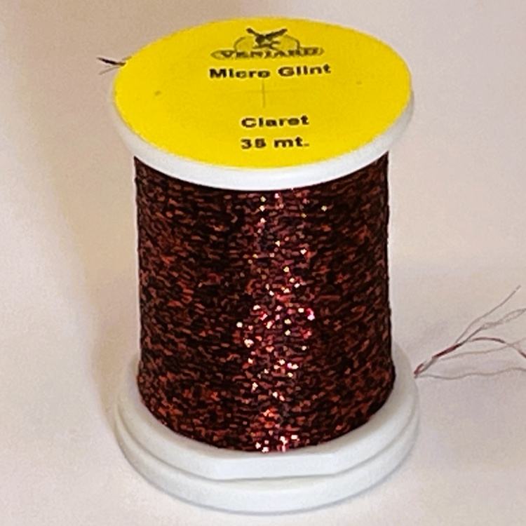 Veniard Micro Glint Claret Fly Tying Materials (Product Length 38.27 Yds / 35m)