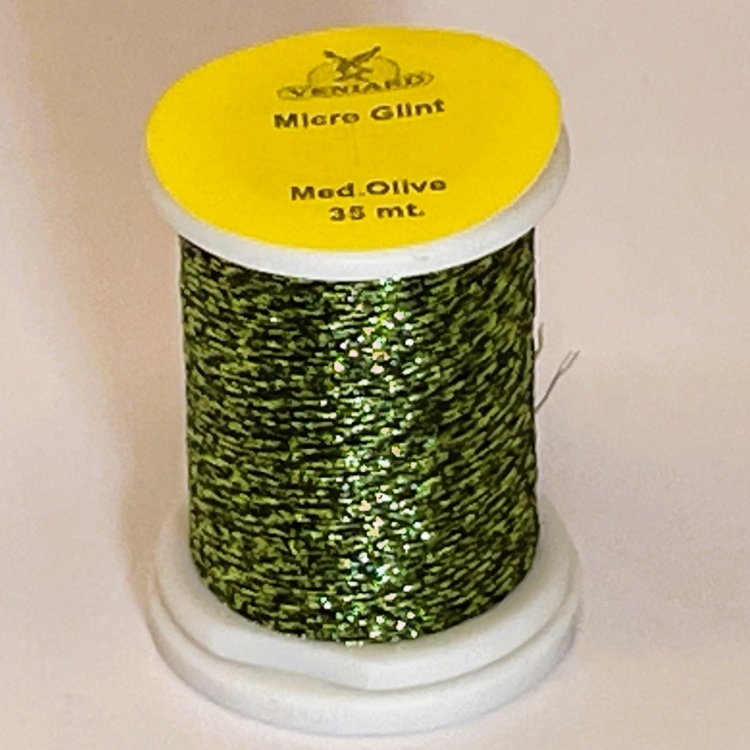 Veniard Micro Glint Medium Olive Fly Tying Materials (Product Length 38.27 Yds / 35m)