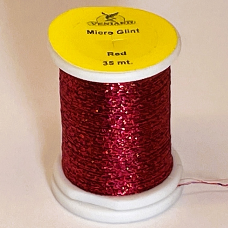 Veniard Micro Glint Red Fly Tying Materials (Product Length 38.27 Yds / 35m)