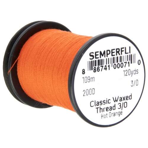 Semperfli Classic Waxed Thread 3/0 120 Yards Hot Orange