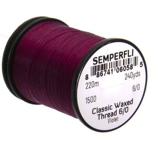 Semperfli Classic Waxed Thread 6/0 240 Yards Violet Fly Tying Threads (Product Length 240 Yds / 220m)