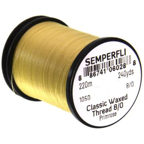 Semperfli Classic Waxed Thread 8/0 240 Yards Primrose Fly Tying Threads (Product Length 240 Yds / 220m)