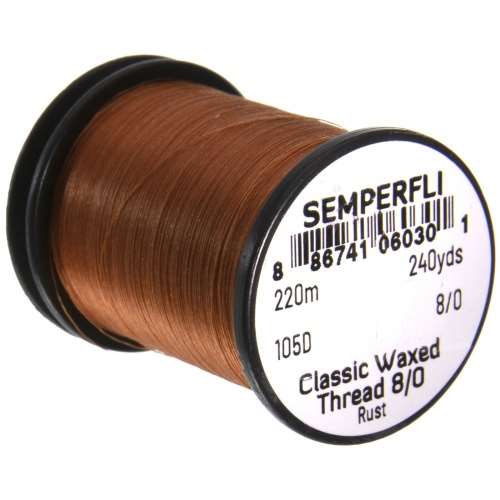Semperfli Classic Waxed Thread 8/0 240 Yards Rust Fly Tying Threads (Pack Size 22000cm)