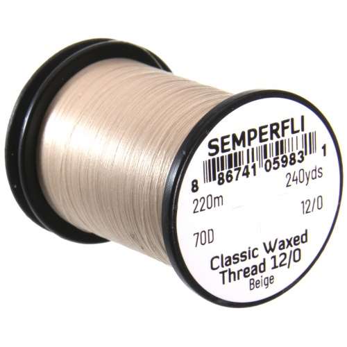 Semperfli Classic Waxed Thread 12/0 240 Yards Beige Fly Tying Threads (Product Length 240 Yds / 220m)