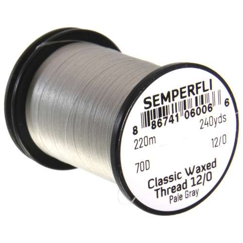 Semperfli Classic Waxed Thread 12/0 240 Yards Pale Gray Fly Tying Threads (Product Length 240 Yds / 220m)