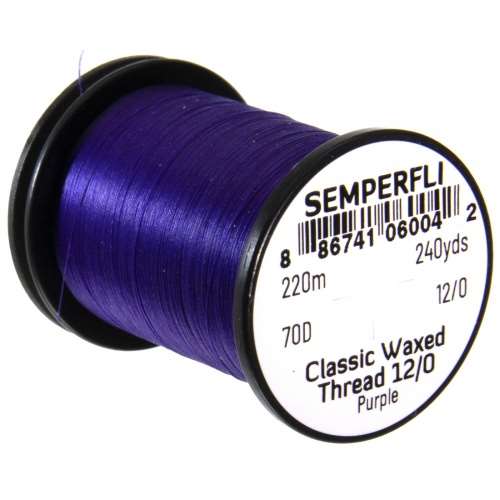 Semperfli Classic Waxed Thread 12/0 240 Yards Purple Fly Tying Threads (Product Length 240 Yds / 220m)
