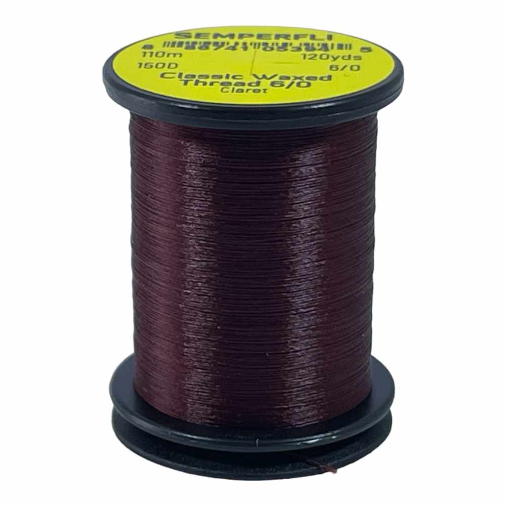 Classic Waxed Thread 6/0 110m (120 Yards) Claret for Fly Tying