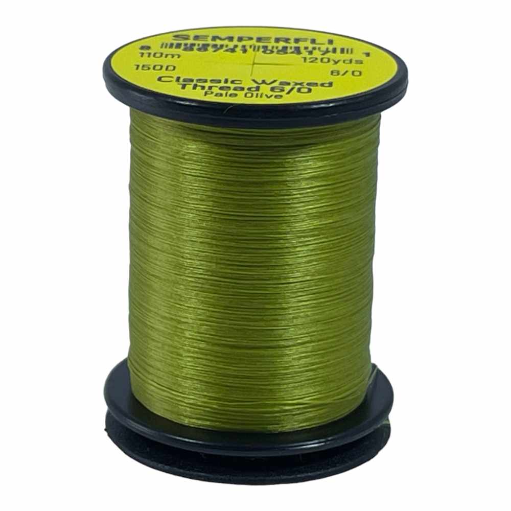 Classic Waxed Thread 6/0 110m (120 Yards) Pale Olive for Fly Tying