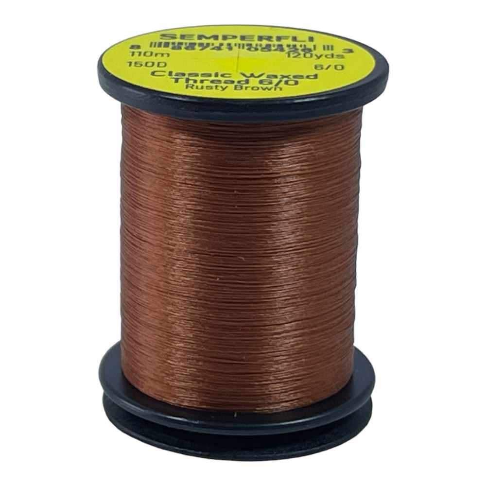 Classic Waxed Thread 6/0 110m (120 Yards) Rusty Brown for Fly Tying