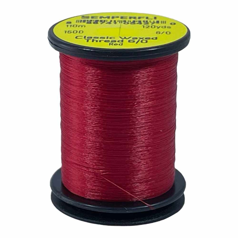 Classic Waxed Thread 6/0 110m (120 Yards) Red for Fly Tying