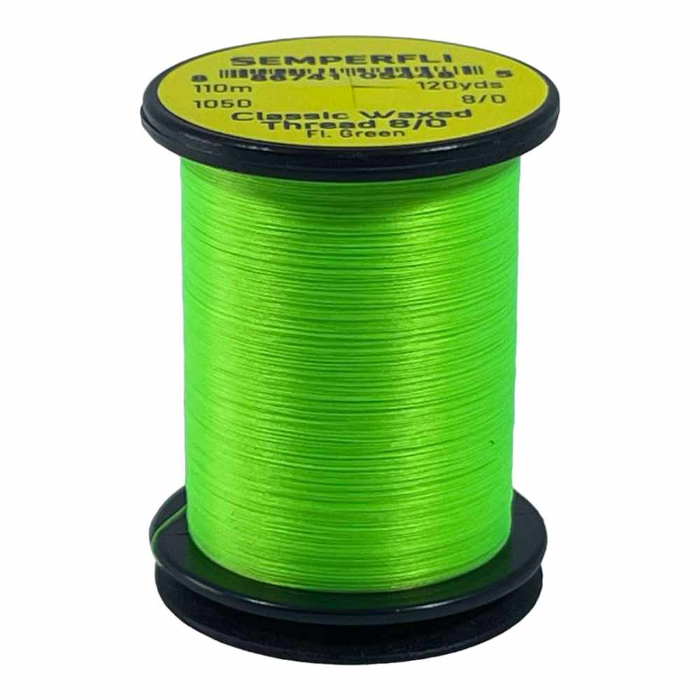 Classic Waxed Thread 8/0 110m (120 Yards) Fl Green for Fly Tying