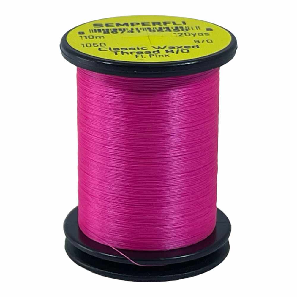 Classic Waxed Thread 8/0 110m (120 Yards) Fl Pink for Fly Tying
