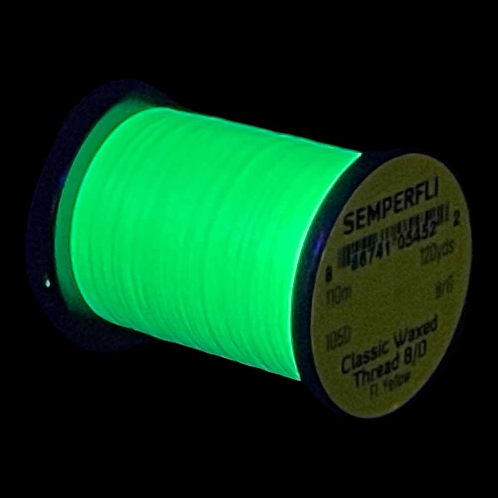 Classic Waxed Thread 8/0 110m (120 Yards) Fl Yellow for Fly Tying