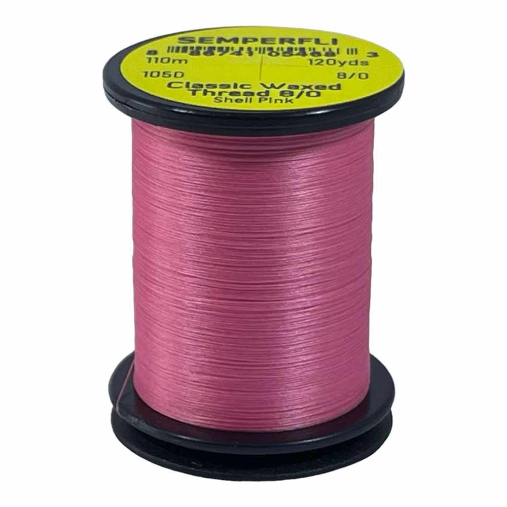 Classic Waxed Thread 8/0 110m (120 Yards) Shell Pink for Fly Tying