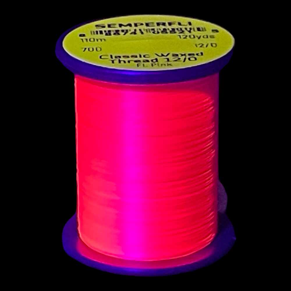 Classic Waxed Thread 12/0 110m (120 Yards) Fl Pink for Fly Tying