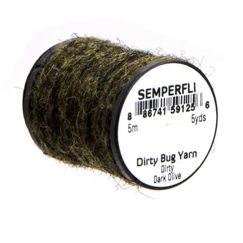 Semperfli Dirty Bug Yarn Dark Olive (Dirty) Fly Tying Materials (Product Length 5.46 Yds / 5m)