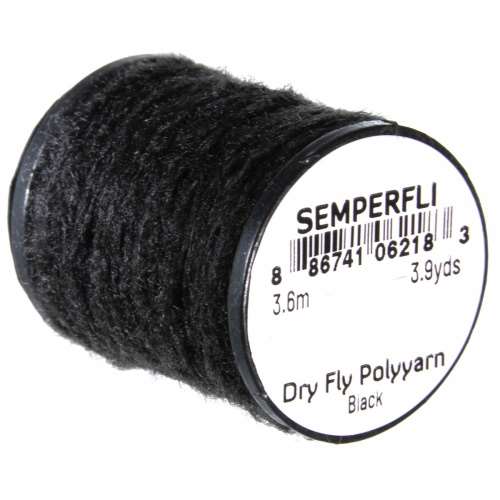 Semperfli Dry Fly Polyyarn Black Fly Tying Materials (Product Length 3 Yds / 3.6m)
