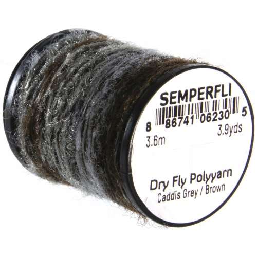 Semperfli Dry Fly Polyyarn Caddis Grey / Brown Fly Tying Materials (Product Length 3 Yds / 3.6m)