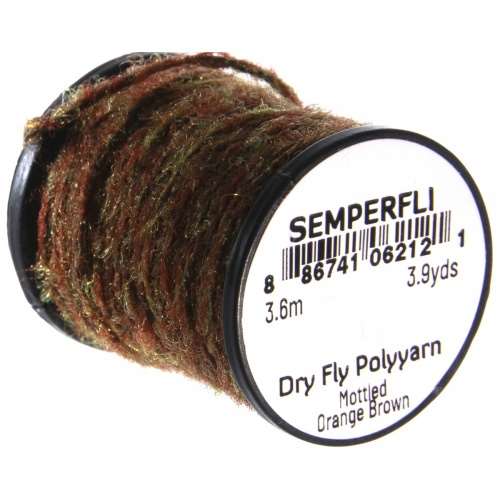 Semperfli Dry Fly Polyyarn Mottled Orange Brown Fly Tying Materials (Product Length 3 Yds / 3.6m)