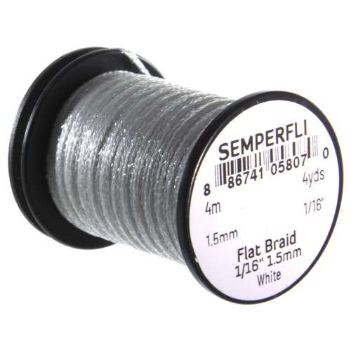 Semperfli Flat Braid 1.5mm 1/16 inch White
