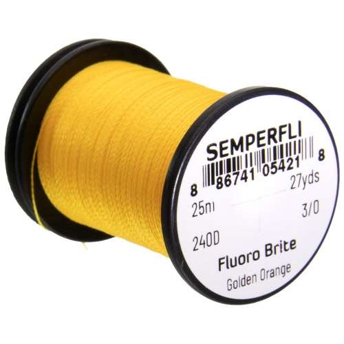Semperfli Fluorescent Brite Golden Orange Fly Tying Materials (Product Length 27.34 Yds / 25m)