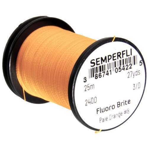 Semperfli Fluorescent Brite #8 Pale Orange Fly Tying Materials (Product Length 27.34 Yds / 25m)