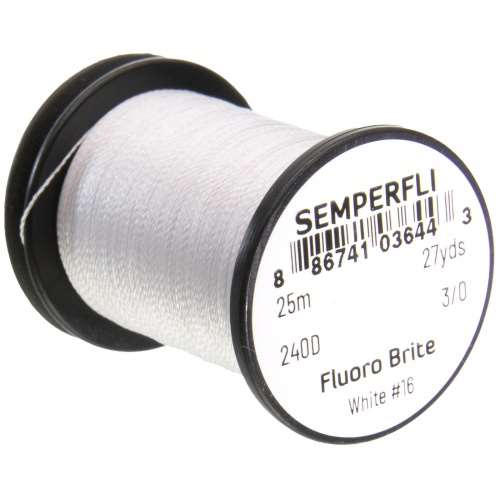 Semperfli Fluorescent Brite #16 White Fly Tying Materials (Product Length 27.34 Yds / 25m)