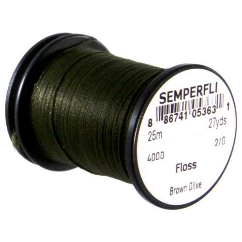 Semperfli Fly Tying Floss Brown Olive Fly Tying Materials (Product Length 27.34 Yds / 25m)