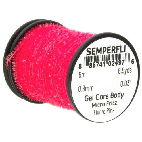Semperfli Gel Core Body Micro Fritz Fl Pink Fly Tying Materials (Product Length 6.56 Yds / 6m)