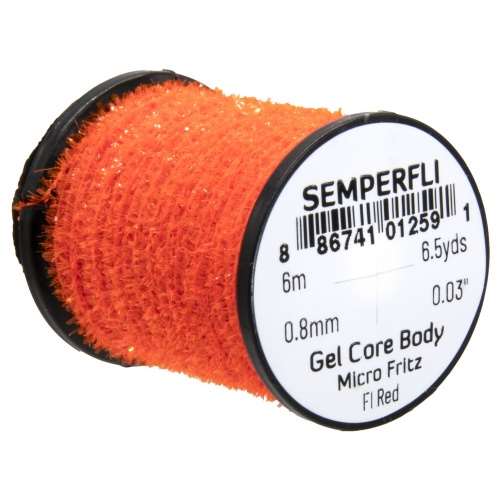 Semperfli Gel Core Body Micro Fritz Fl Red Fly Tying Materials (Product Length 6.56 Yds / 6m)