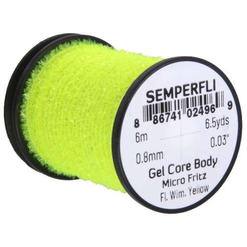 Semperfli Gel Core Body Micro Fritz Fl. Wimbledon Yellow Fly Tying Materials (Product Length 6.56 Yds / 6m)