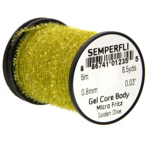 Semperfli Gel Core Body Micro Fritz Golden Olive Fly Tying Materials (Product Length 6.56 Yds / 6m)