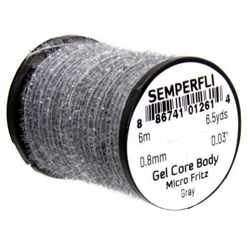 Semperfli Gel Core Body Micro Fritz Gray Fly Tying Materials (Product Length 6.56 Yds / 6m)