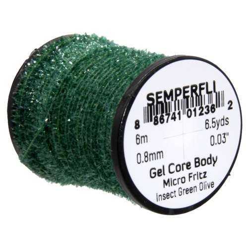 Semperfli Gel Core Body Micro Fritz Insect Green Fly Tying Materials (Product Length 6.56 Yds / 6m)