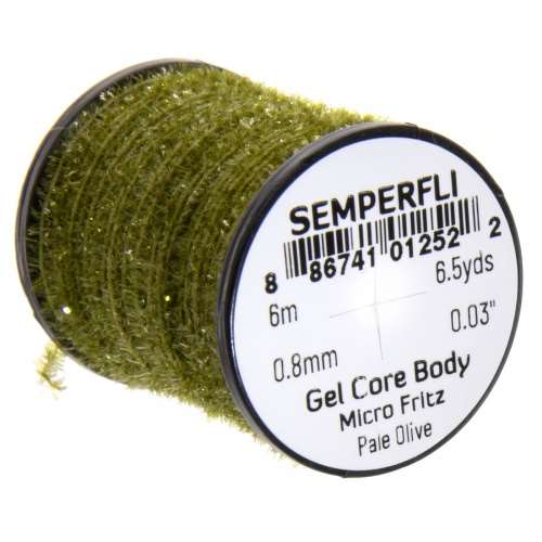 Semperfli Gel Core Body Micro Fritz Pale Olive Fly Tying Materials (Product Length 6.56 Yds / 6m)