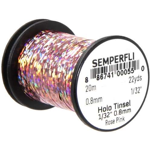 Semperfli 1/32 inch Holographic Tinsel Rose Pink